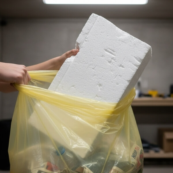 Styropor entsorgen in gelben Sack